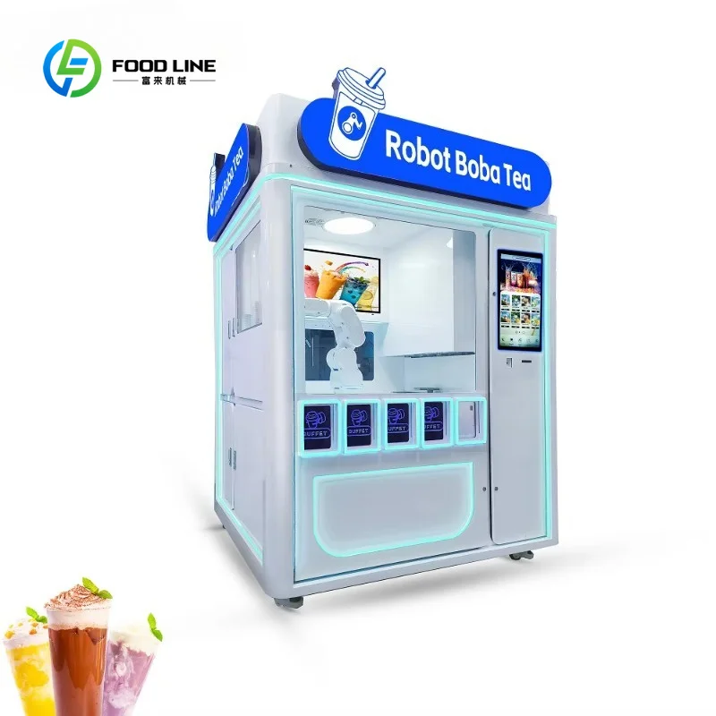 Customized Factory Direct Price 24 Hours Online Service Robot Bubble Milk Tea Vending Machine