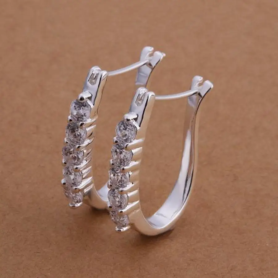 

Fine 925 Sterling Silver Retro Elements Elegant Gorgeous Design Earring Crystal Women Wedding Jewelry Free Shipping Cute