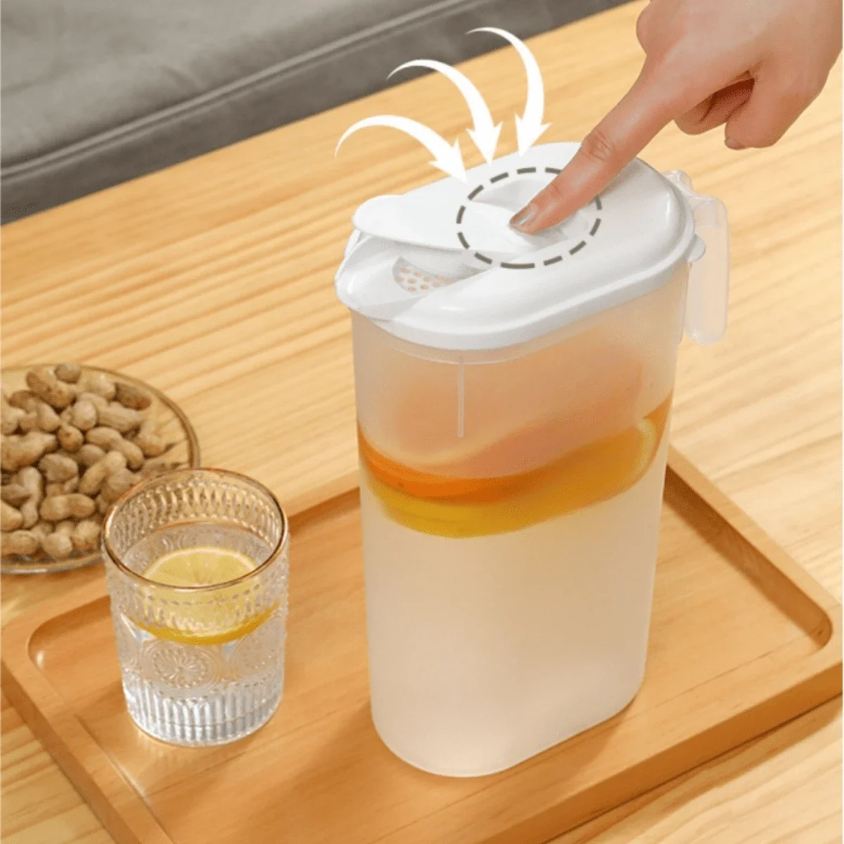 1800/2500ml Large Capacity Cold Kettle Household Plastic Transparent Fruit Tea Cold Tea Kettle White Boiled Water Kettle