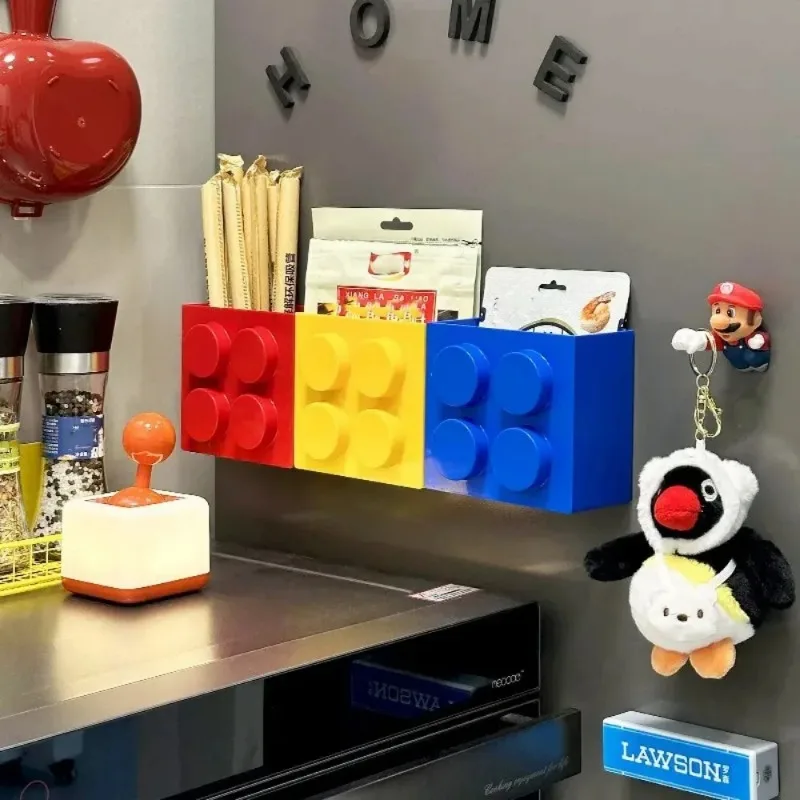 Paille de cuisine murale magnétique à bord étroit, boîte de rangement pour Film alimentaire, support de rangement latéral pour réfrigérateur