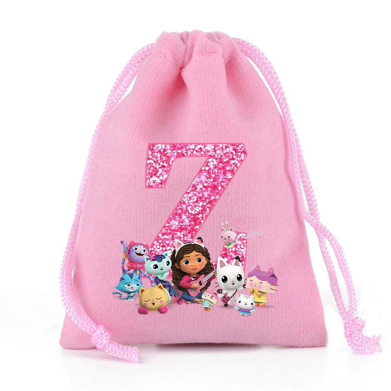 New Gabby Dollhouses Drawstring Bags Cartoon Letters Printed Storage Bags Boys Girls Tote Bag Children Handbag Birthday Gifts