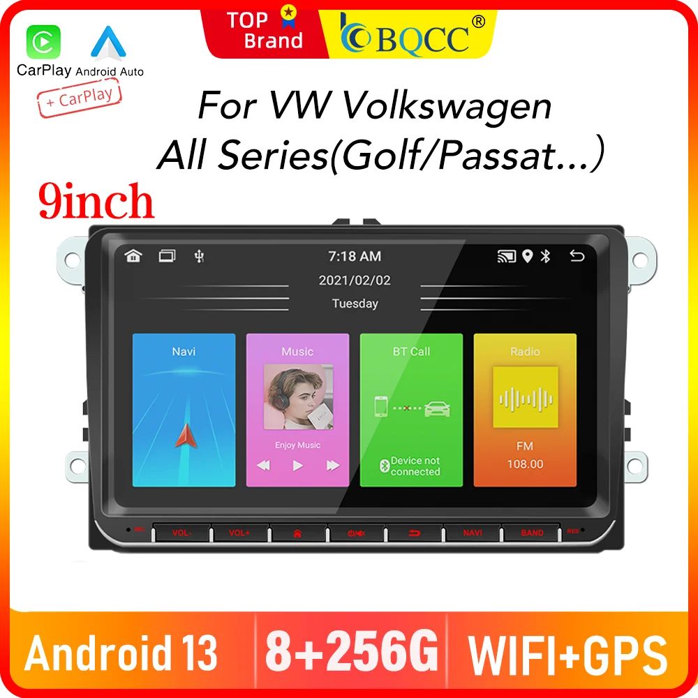 BQCC 9-дюймовый мультимедийный радиоприемник Carplay для Volkswagen Passat CC Scirocco Sharan Carplay плеер автоматический 9-дюймовый аудио стерео DSP