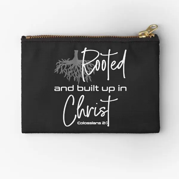 Christian Design Rooted And Built Up I  Zipper Pouches Money Pure Men Wallet Storage Women Packaging Socks Pocket Cosmetic Bag