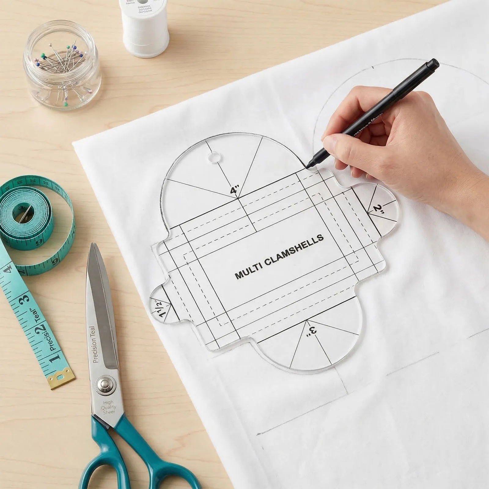 Acrylic Non Skid Quilting Ruler Sewing Template for Precise Patchwork Fabric Crafts Quilt Cutting Tool Household Use