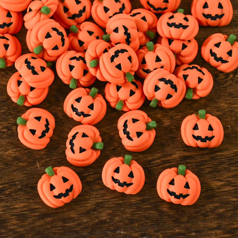 

Resin Halloween Pumpkin Flat-backed Cabochons Pumpkin Miniature DIY Scrapbook Embellishment Craft Decor Doll House Accessories