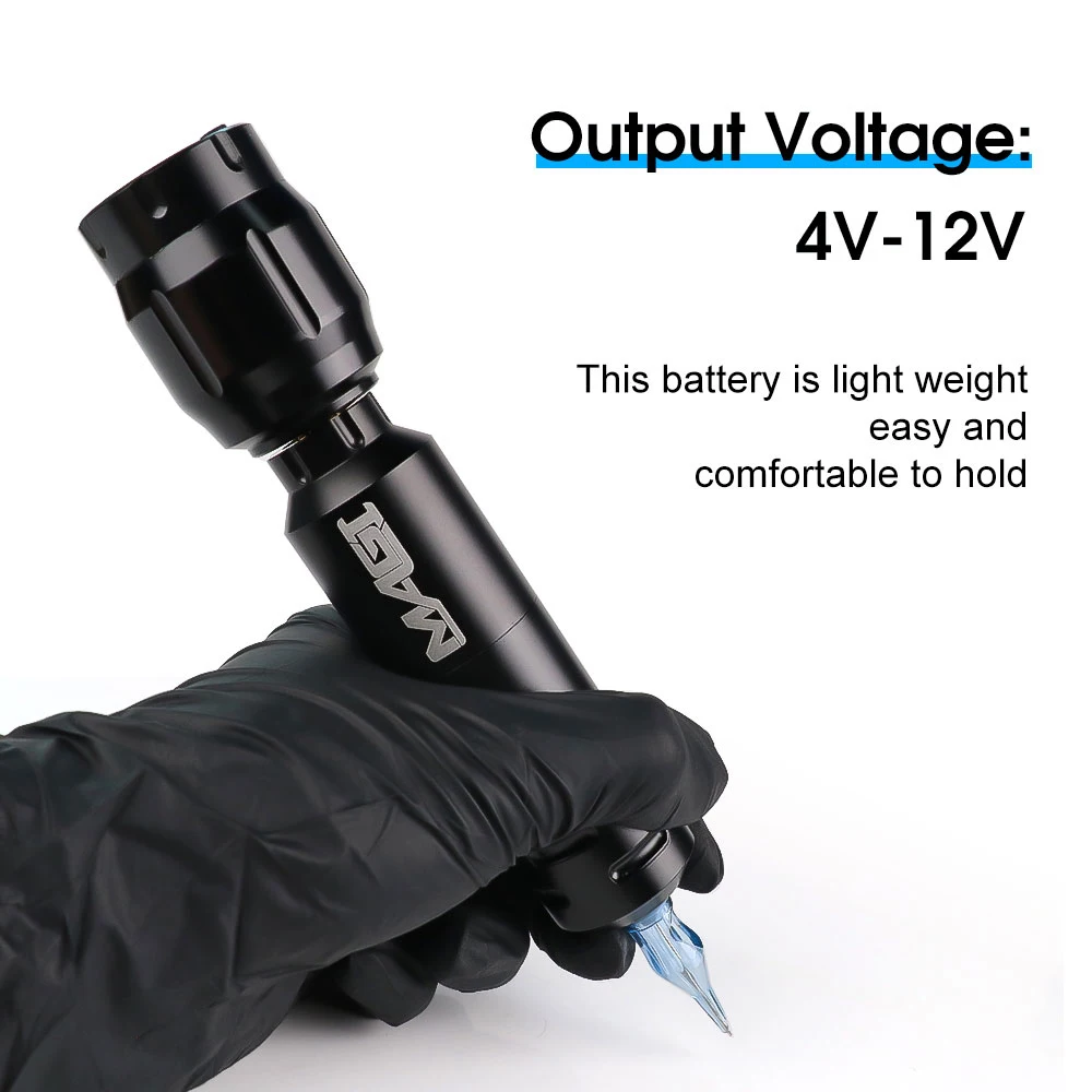 مجموعة ماكينة الوشم اللاسلكية قلم الوشم الدوار مع مصدر طاقة الوشم 1500 مللي أمبير في الساعة أدوات ماكياج دائمة للفنانين المبتدئين