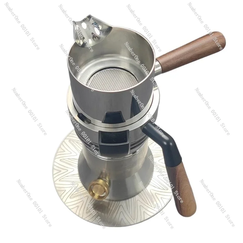 Stainless Steel Italian Coffee Pot, Steam Extraction, High Pressure, 316 9 Jet