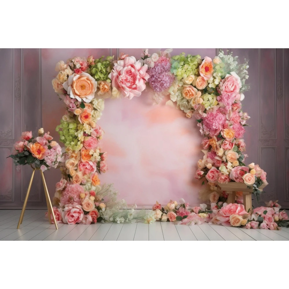 Spring Flower Photography Backdrop Floral Abstract Oil Painting Kid Baby Shower Birthday Wedding Portrait Photo Background Decor