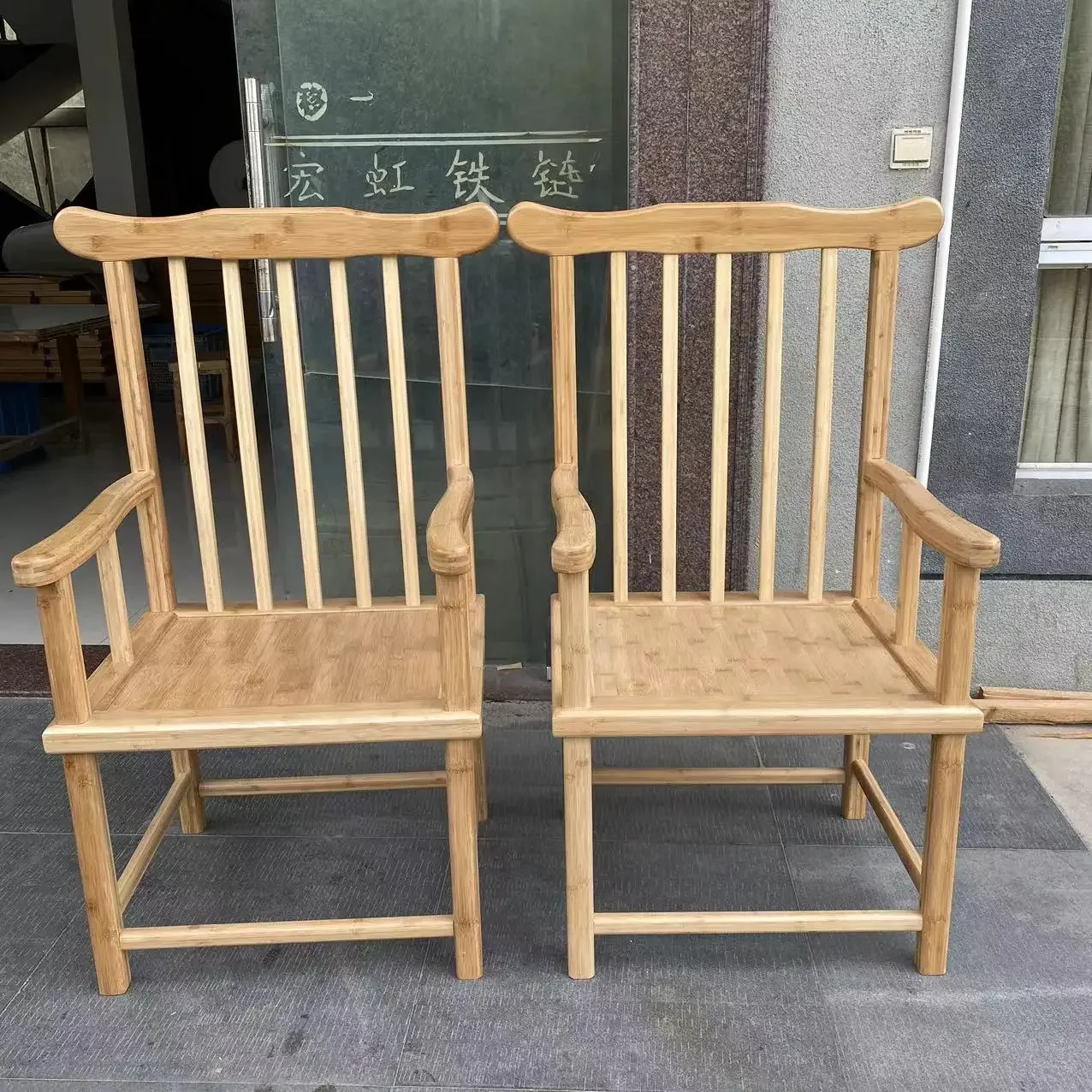 Factory custom bamboo furniture Taishi chair Chinese seat dining chair bench simple leisure chair bamboo furniture