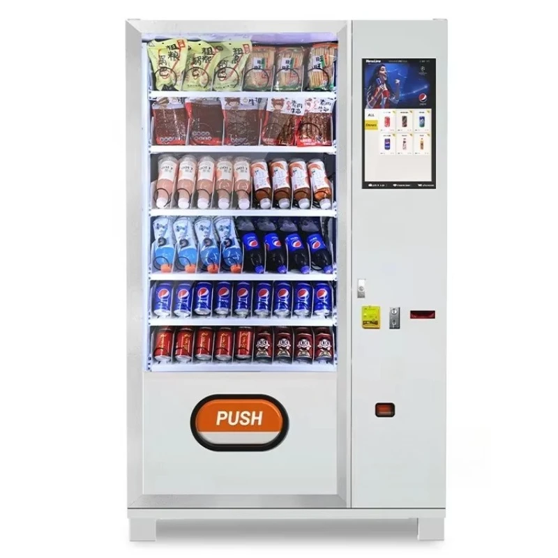 For Schools Community Colleges Universities Food Fruit Sweet Snacks and Drink Smart Fridge Vending Machine for Sale