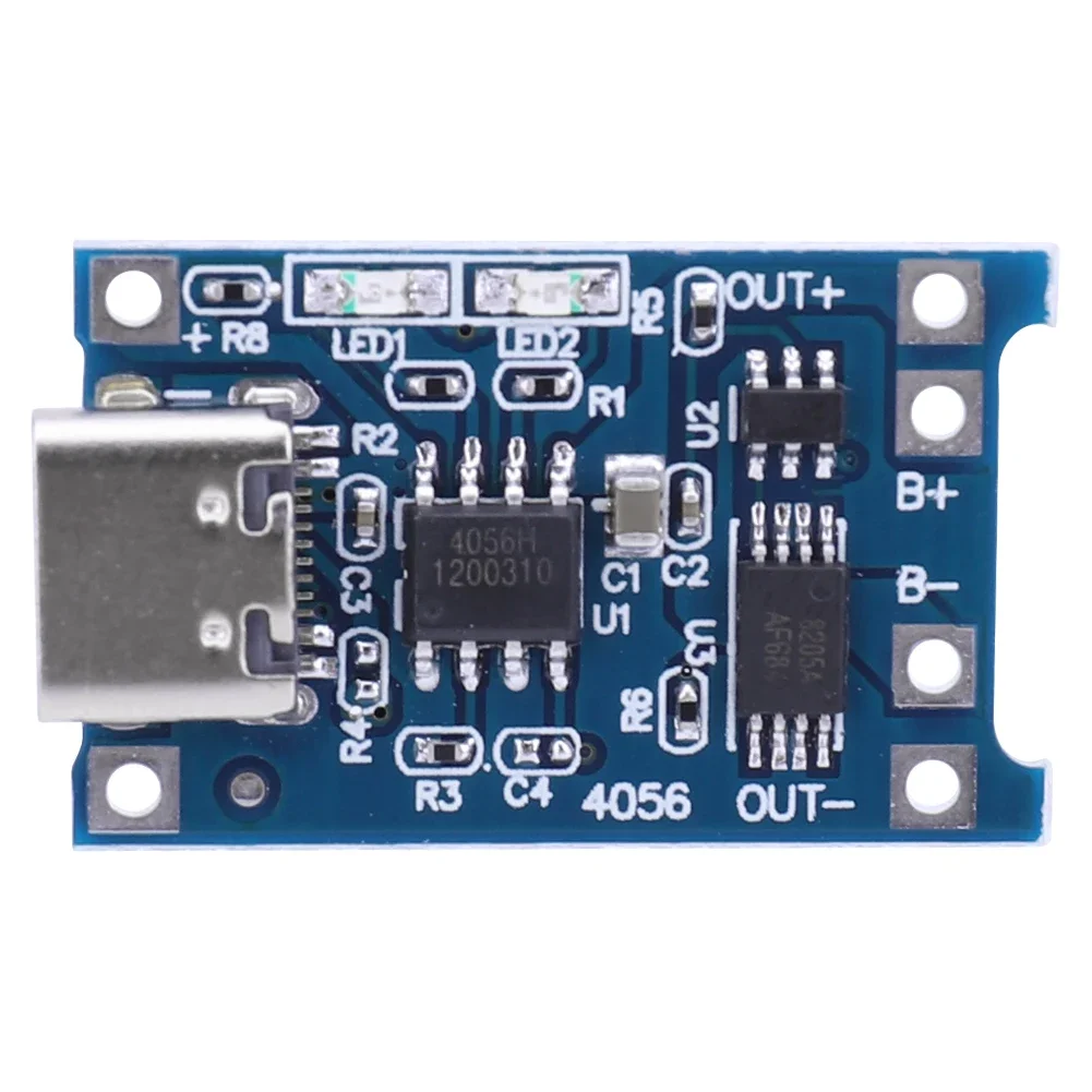 1-100PCS 18650 TP4056 Lithium Battery Charger Module Charging Board Type C Micro USB 4.5V-5V 1A With Protection Dual Functions
