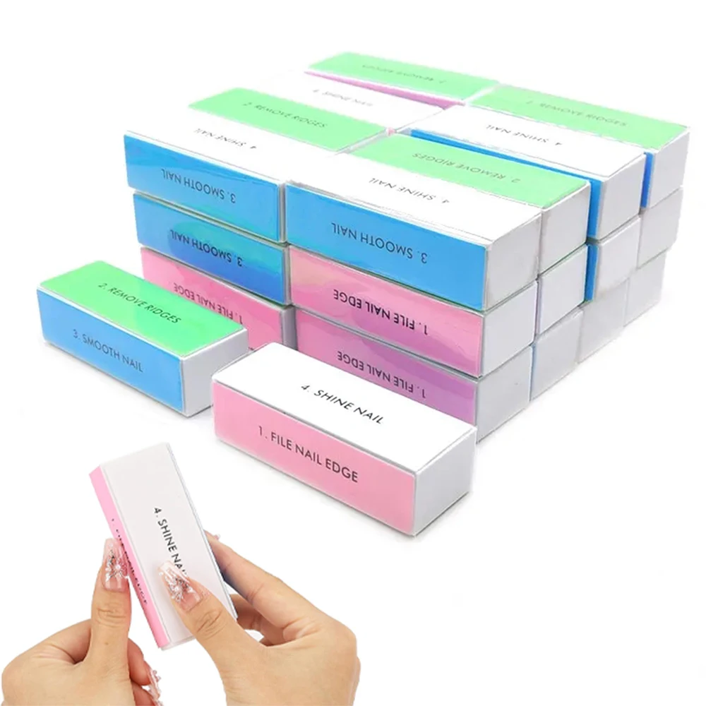 LULAA Professional 4 Ways Nail Buffing Block Manicure Pedicure Tool Emery Board Nail Art Care Buffing Buffer Sanding Files