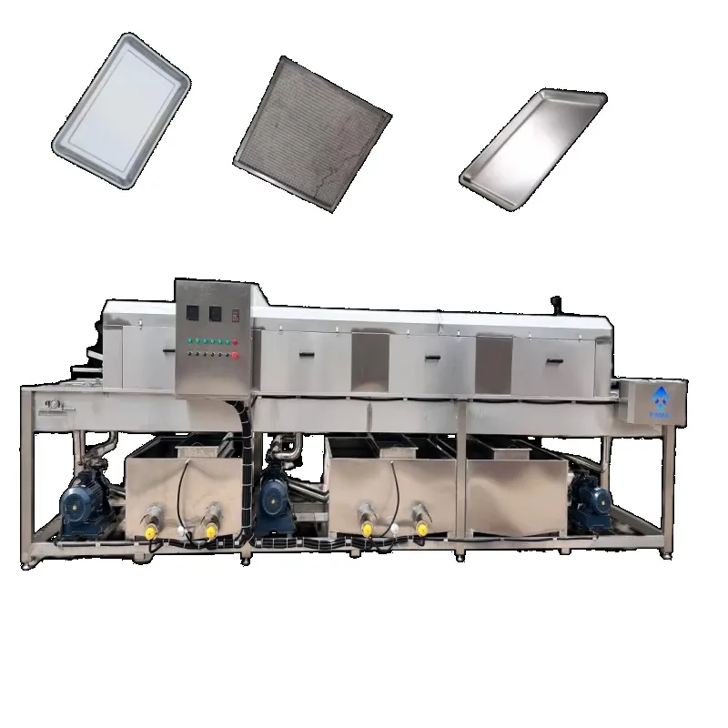 Custom Commercial Food-Grade Crate Washing Machine Multi-Tank High-Pressure Basket Cleaning Equipment