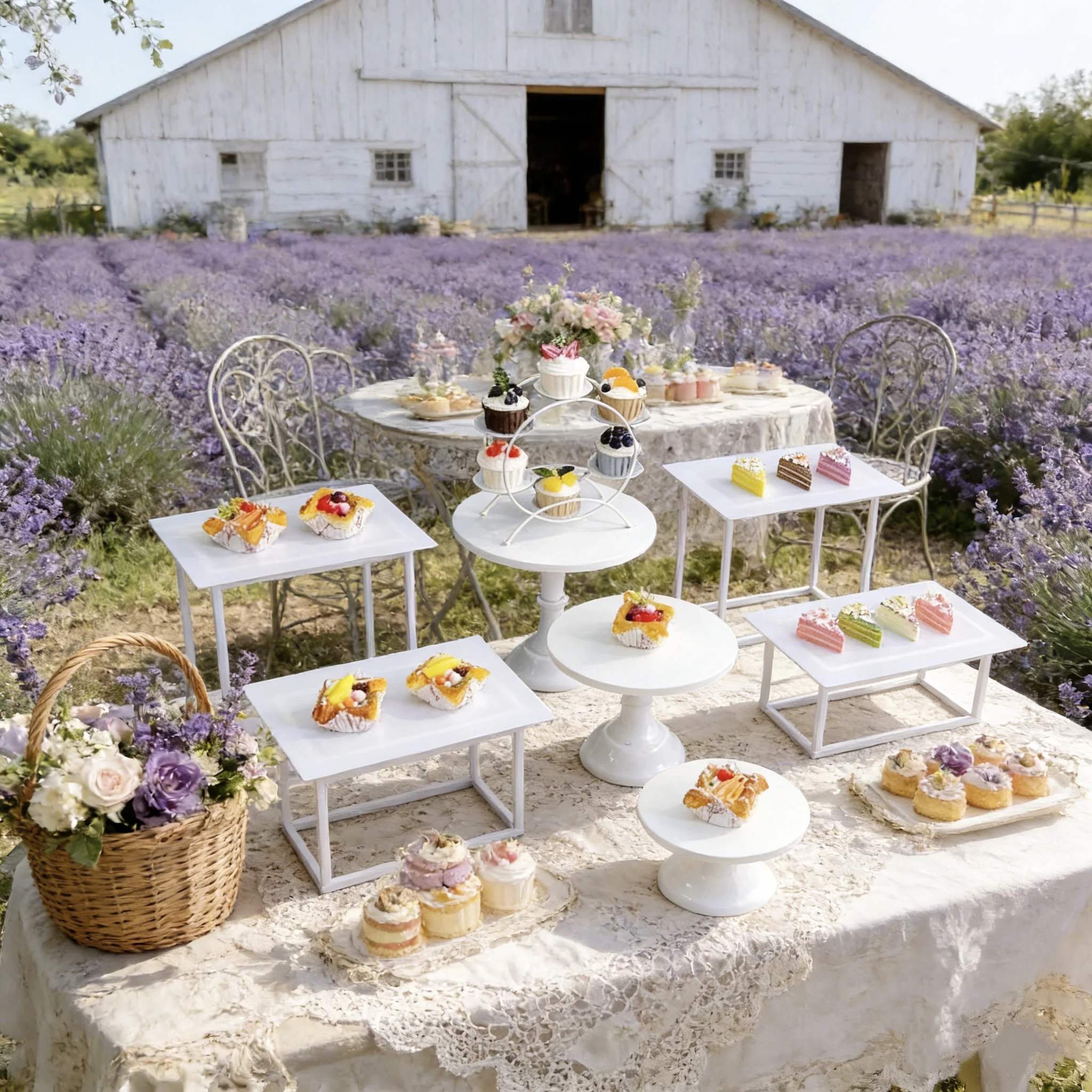 

8PCS Birthday Cupcake Stand Dessert Buffet Riser for Wedding Party Home Fruit Food Holder for Hotel Feast Cake Table Centerpiece