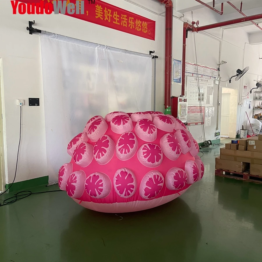 2m Diameter Pink Inflatable Cactus Semicircular Coral Plant for Party Decor 1-Year Warranty