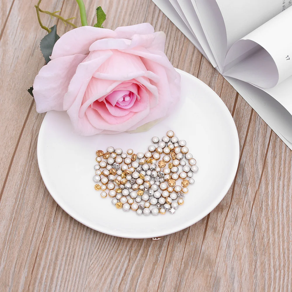 40/50PCS Super Mini Pearl Buttons DIY Doll Clothes Buttons Scrapbooking Garment Decorative Dollhouse Miniature Handmade Buckles