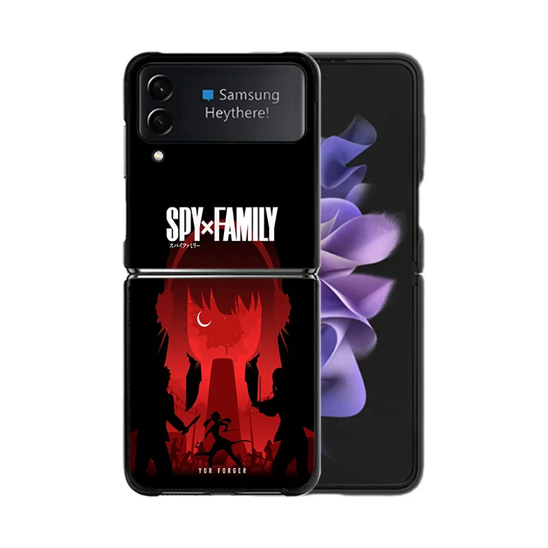 Phone Case for Samsung ZFlip6 5G Z-Flip5 Manga Spy × Family Galaxy Z Flip4 Flip3 Flip 6 5 4 3 Shell Black Cases Cover