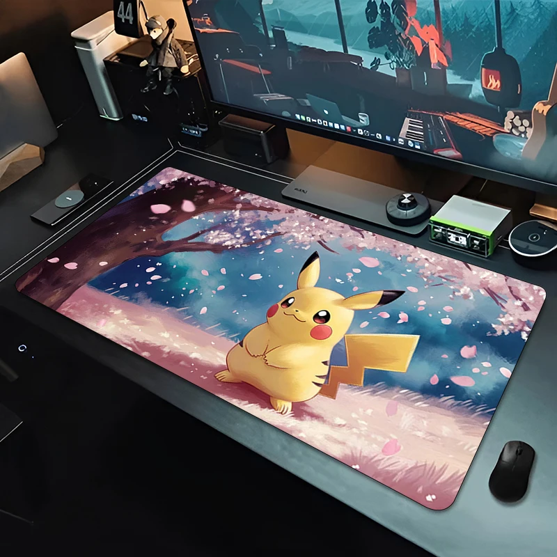 Alfombrilla de ratón de Anime, alfombrilla de goma para teclado de jugadores de E-sports, 90x40cm, alfombrilla de ratón para ordenador de oficina de Pokemon, alfombrilla de escritorio kawaii