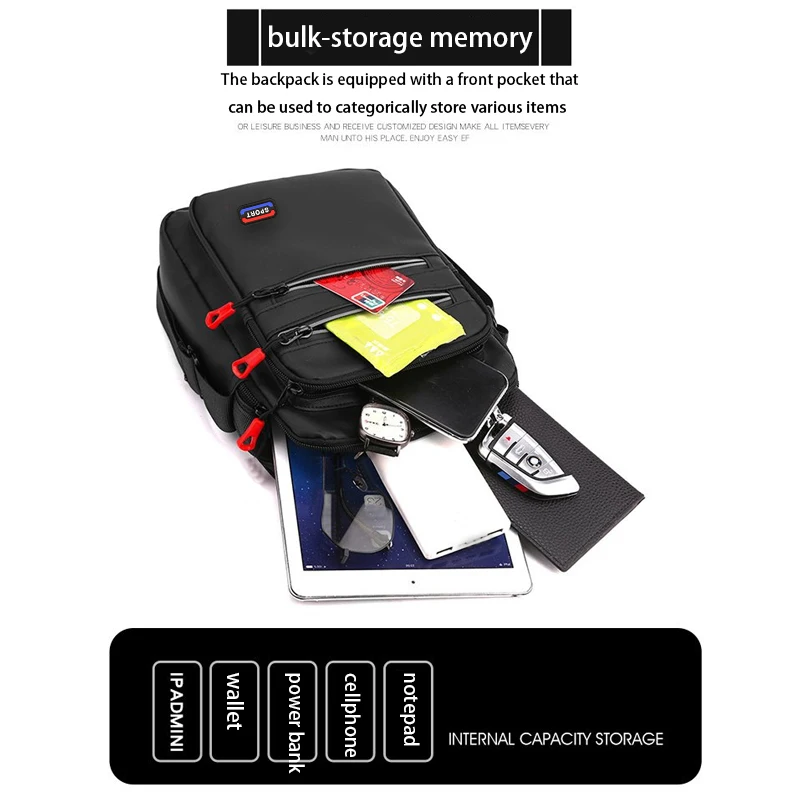 Durable Men's Crossbody Bag, Multi-Compartment Sport Shoulder Bag, Lightweight Daily Sling Bag with Top Handle