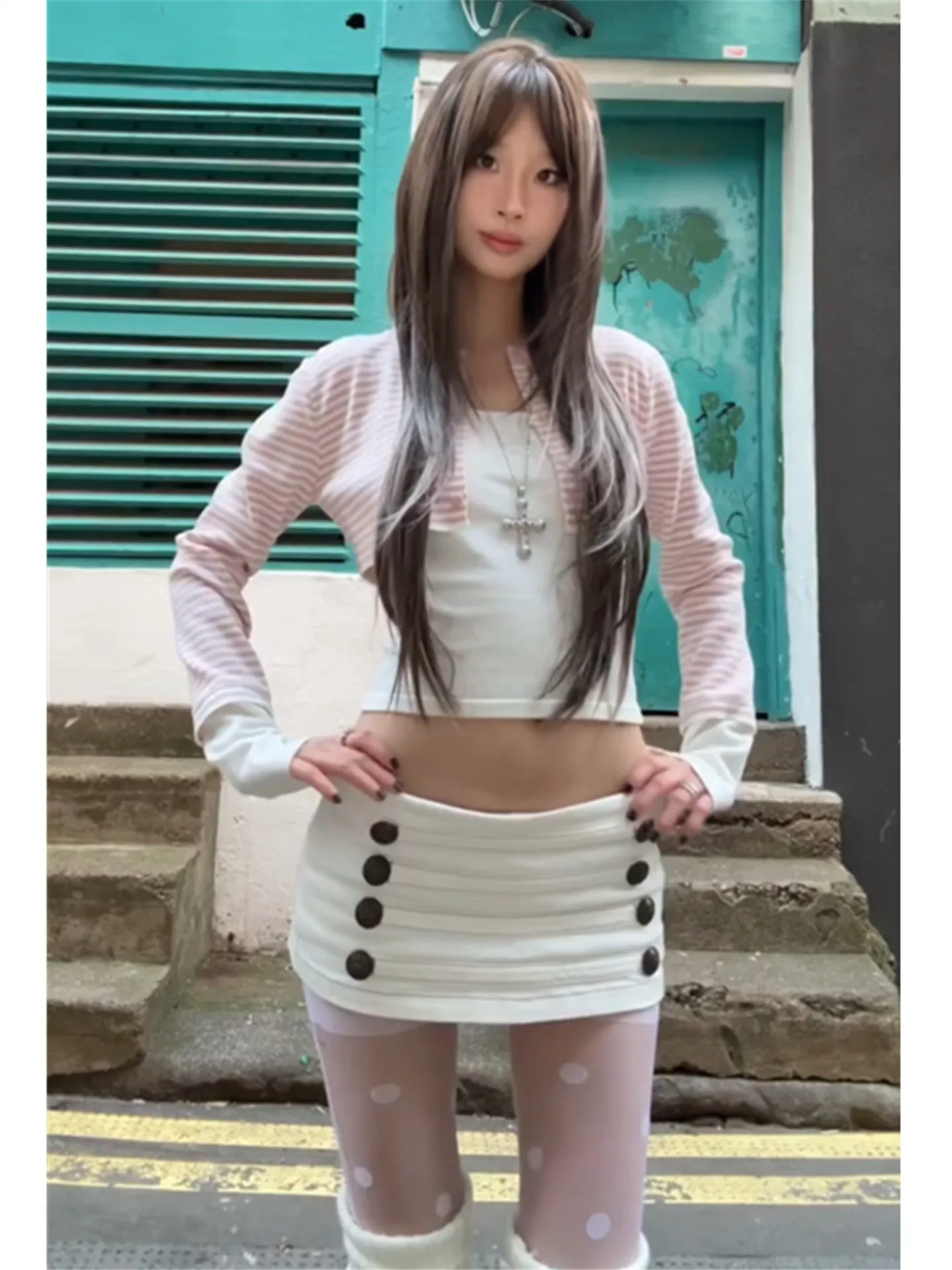 Low Waist Denim  Skirt Women's Slimming Design Rivet Vintage Bodycon A-Line Skirt Cotton Casual Travel Leisure Short Skirt