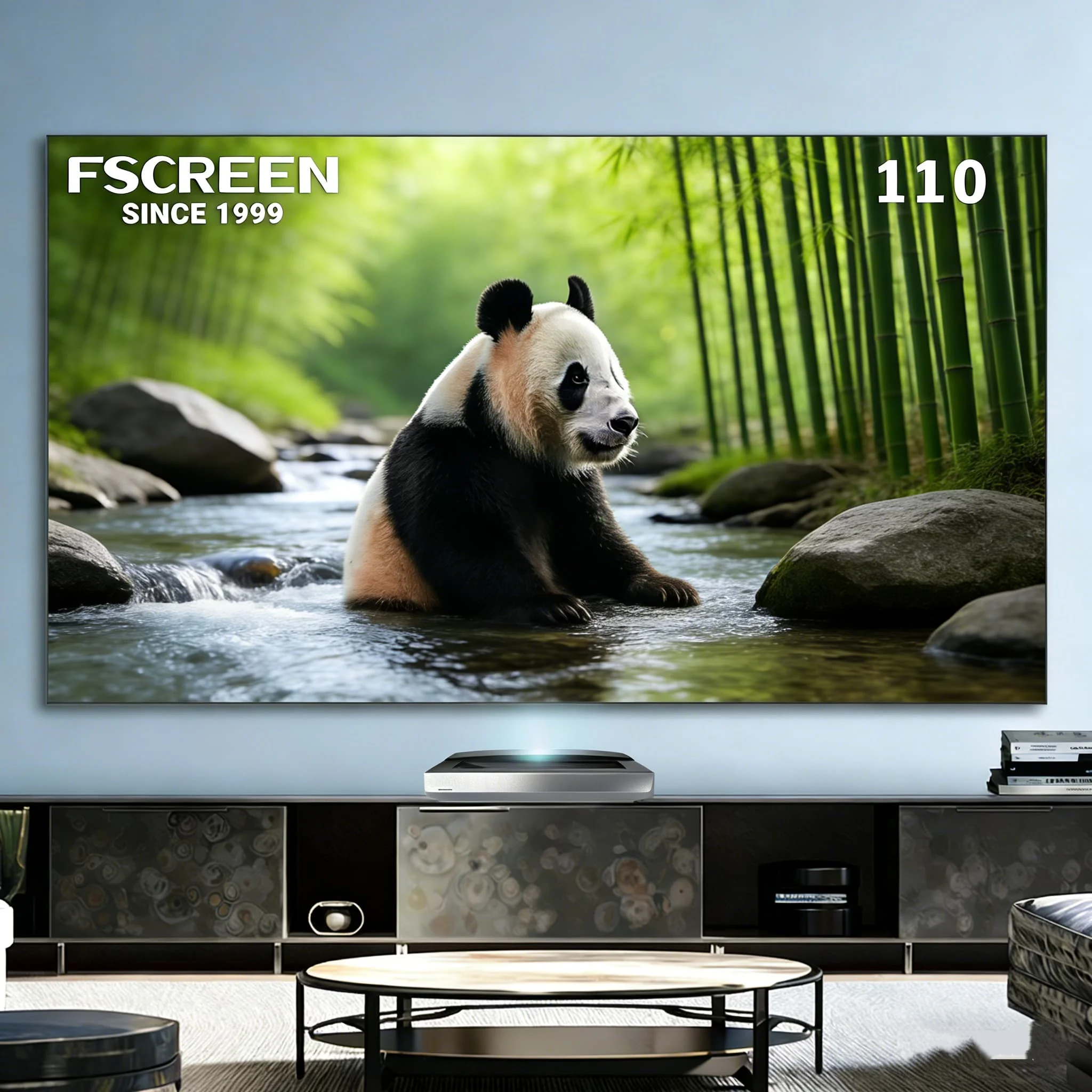 Fscreen Aura Series 110 Inch Fresnel ALR Projector Screen For UST Projector Fixed Frame Screen 8K Home Theater Laser TV Screen