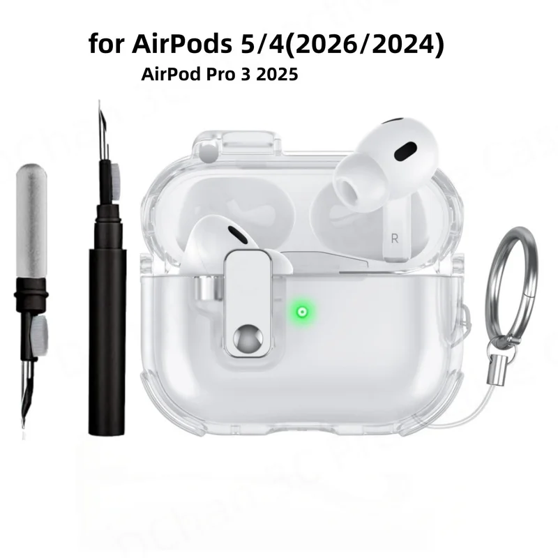 2026 for AirPods 5 /4 Case Universal Transparent Shockproof Anti-Scratch Rugged Case for AirPods Pro2/Pro/Pro 3 /5 Lock Cases