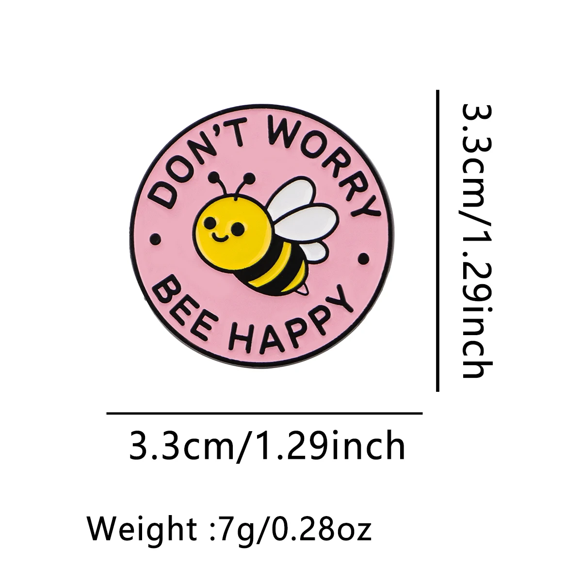 Cute BEE Enamel Pin DON'T WORRY Quotes Brooch Pines Lapel Pins Badge on Backpack Clothing Accessories Fashion Jewelry Gift - view 5