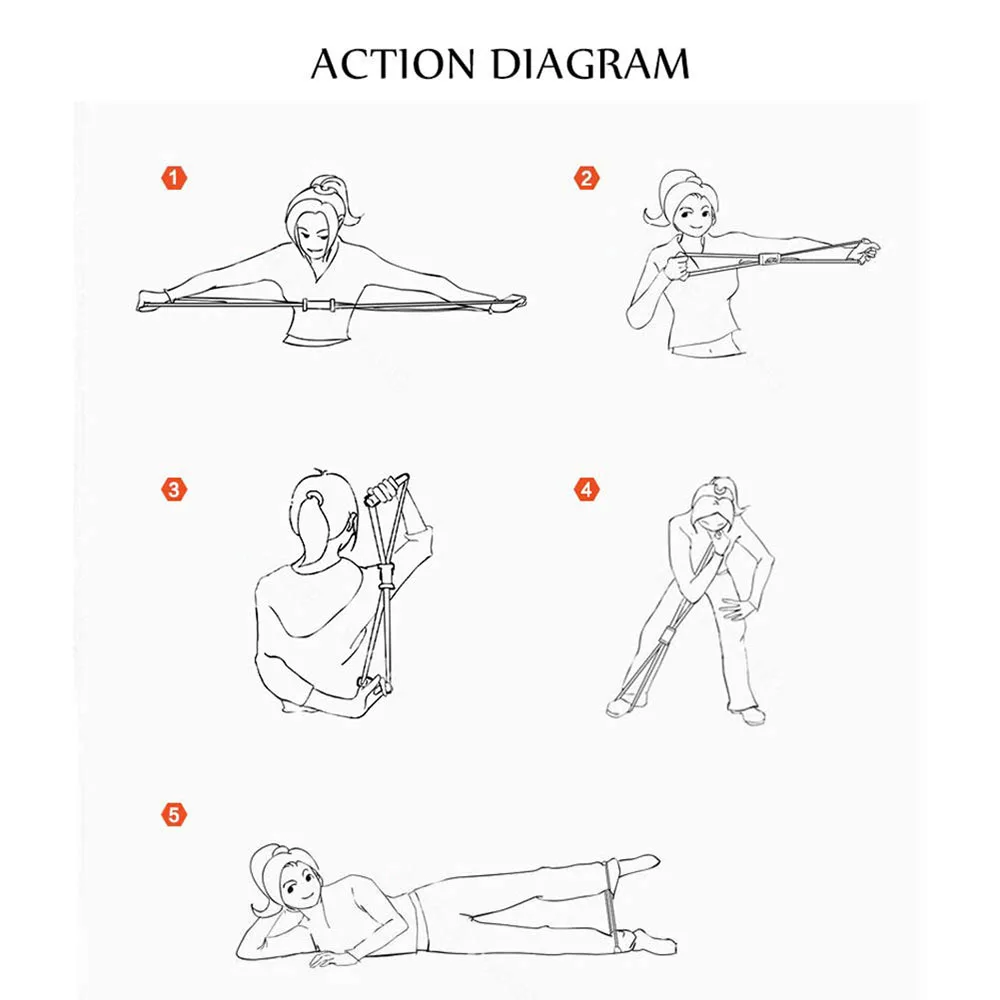 8 Shape Pull Rope Resistance Band Rubber with Foam Handles Stretch Elastic 8 Word Chest Expander Rope Yoga Exercising Fitness image 3