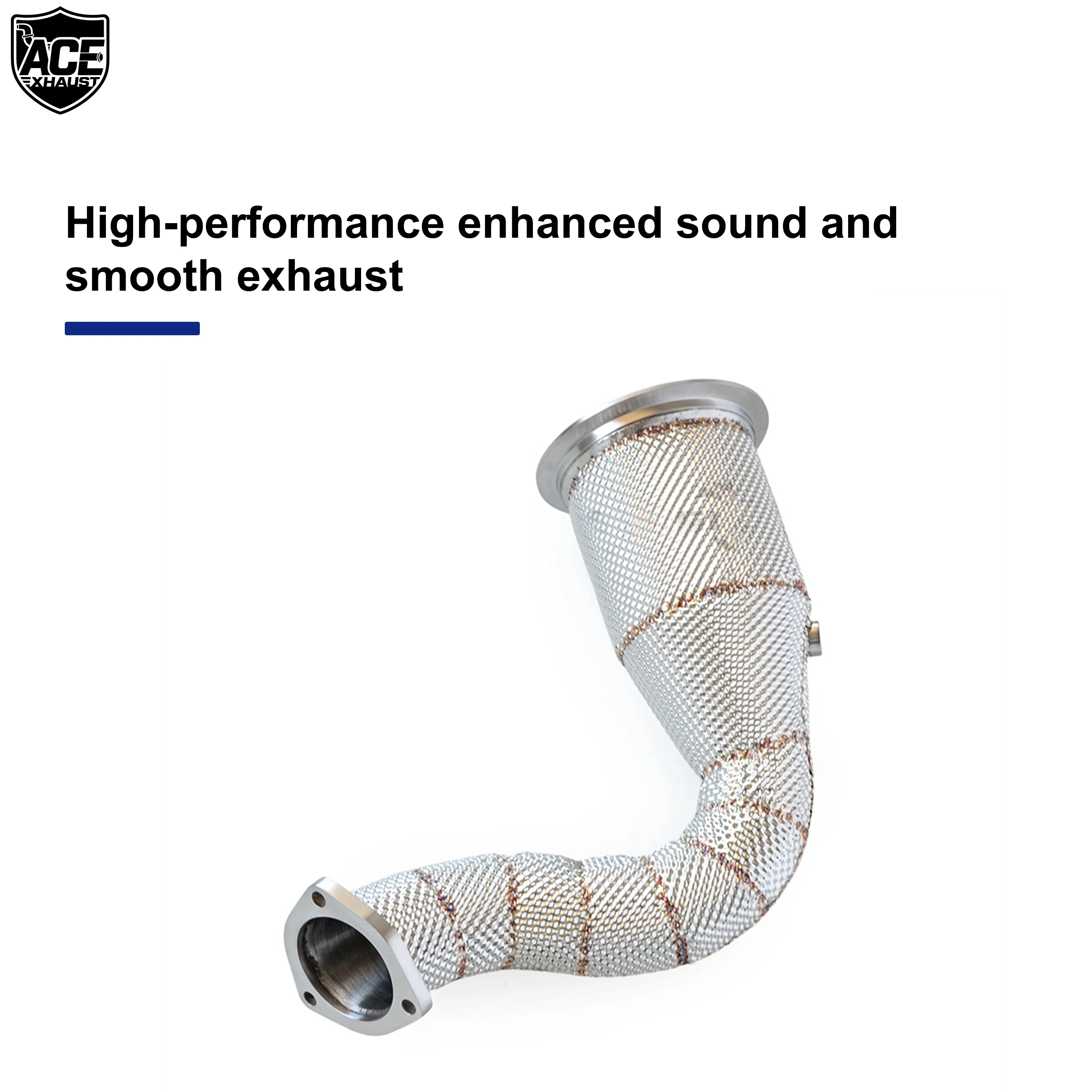 ACE SUS304 Hochwertiges Auspuff-Katalysator-Downpipe für Porsche Cayenne 2017-2019 3.0T mit Hitzeschild Auspuffrohre – Detail 5