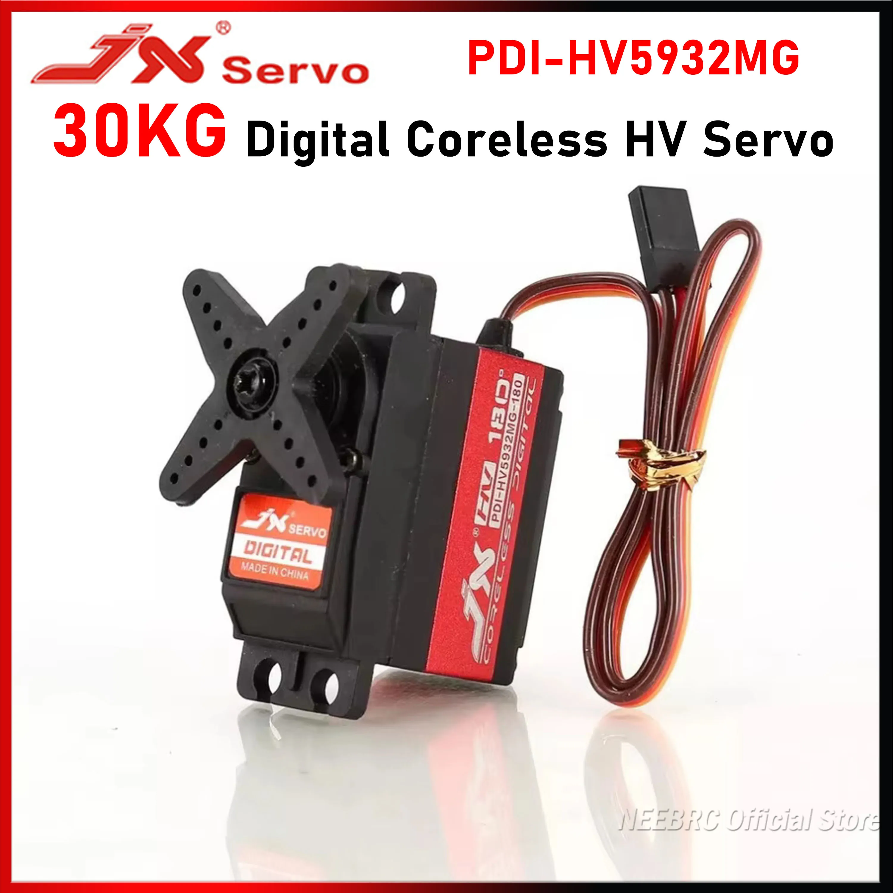 

JX PDI-HV5932MG 30KG 180° HV Digital Servo High Precision Metal Gear Coreless Motor 6-8.4V for RC Model Car Boat Robot Toy Part