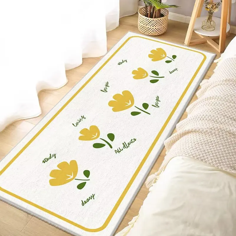 

Bedroom bedside carpet non-slip thickened imitation cashmere room floor mat No care Children's bedside floor mat