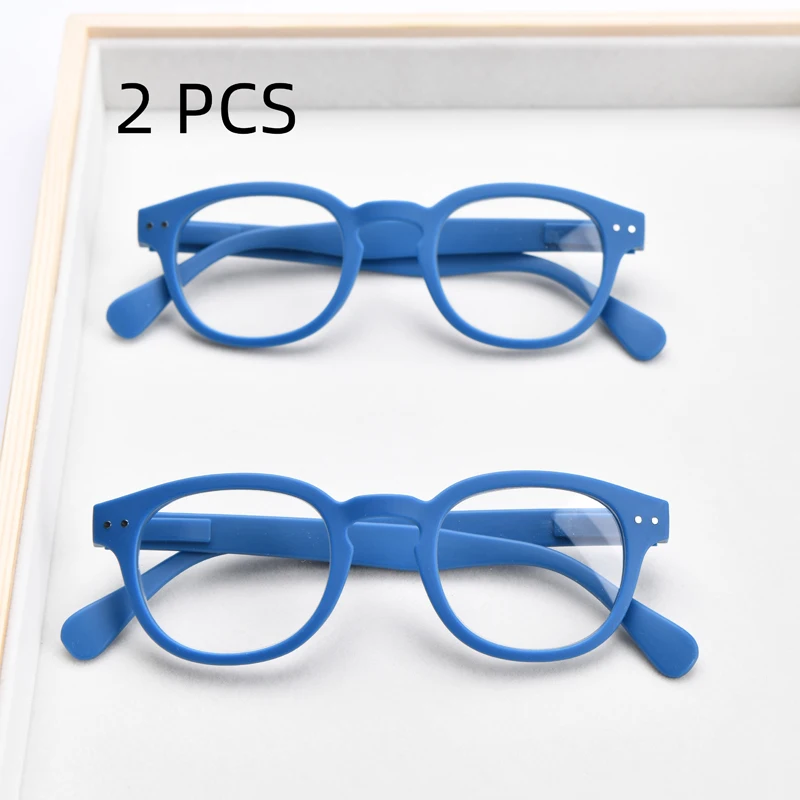 2PCS Anzug Runde Lesebrille Frauen Gläser Rahmen Retro Rezept Rahmen Männer Orange Brillen Rahmen Frühling Scharnier – Detail 4