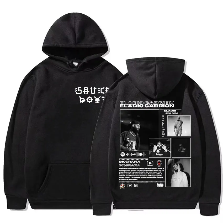 Rapper Eladio Carrion Album Cover Hoodies Men Women's Harajuku Hip Hop Punk Pop Music Sweatshirt Fashion Casual Oversized Hoodie