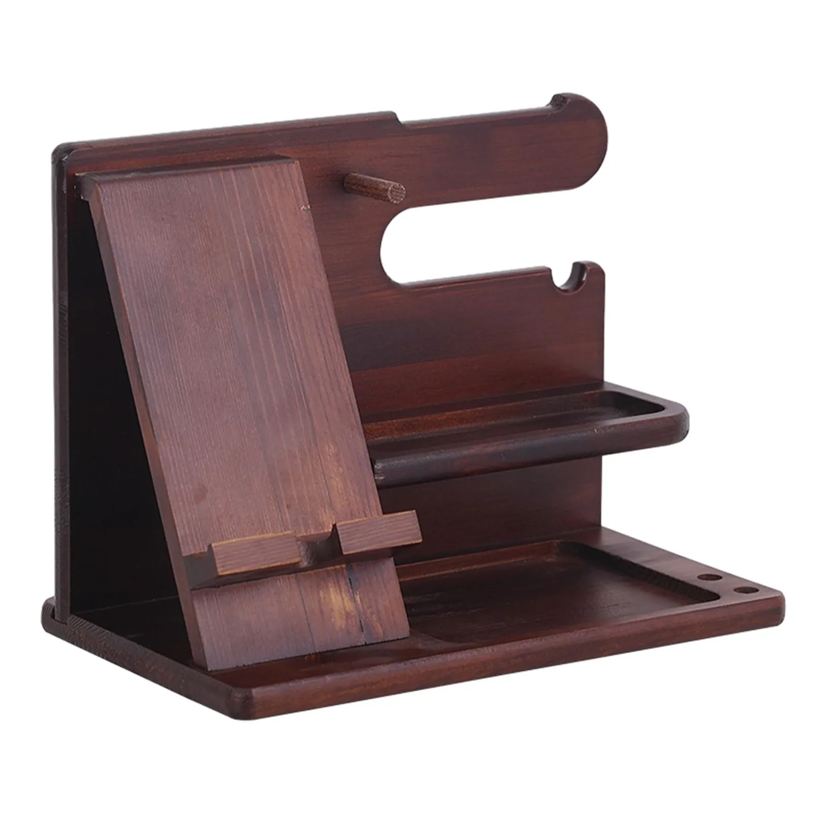 남성용 나무 선반 기념일 선물, 멀티 레이어 책상 보관 랙, 전화 거치대 도킹 스테이션 지지대 스탠드