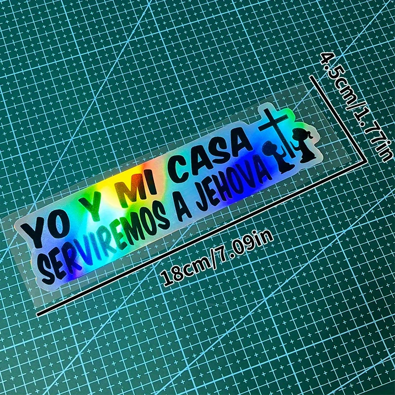 Spanish Faith Family Car Sticker I And My Family Will Serve Jehovah Waterproof Decorative Sticker Motorcycle Creative Paste