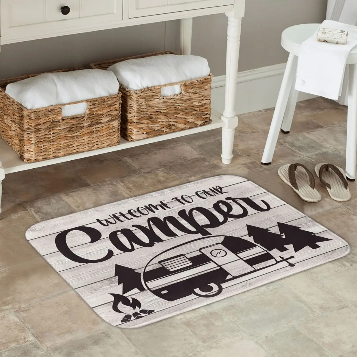 

Motorhome RV Is A Fun Outdoor Anti-slip Doormat Floor Mat Durable Carpet Rug for Kitchen Entrance Home Balcony Footpad Mats