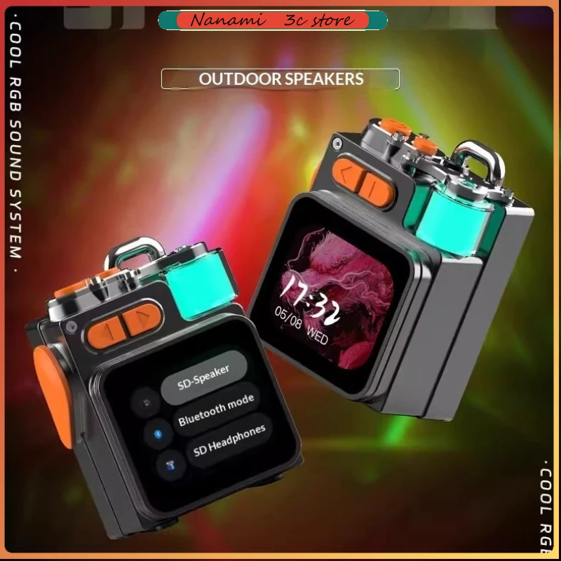 

Powerful Bluetooth Speaker, Bass Wireless Outdoor Speakers LED Display Screen with RGB Desktop Subwoofer for Party/Beach/Camping