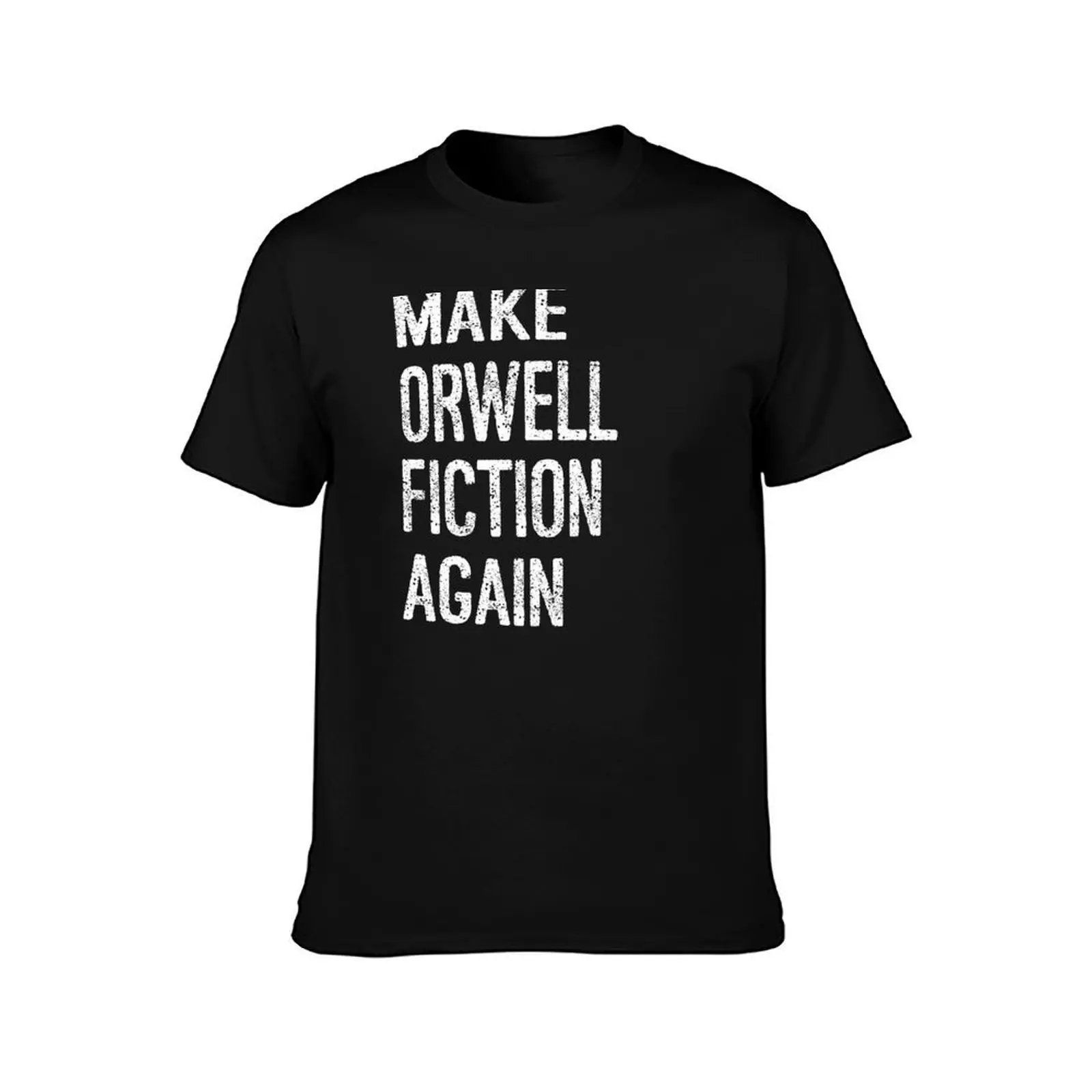 Make Orwell Fiction Again T-Shirt, Summer Casual Cotton Tee, Oversized Streetwear Tops, Vintage Graphic Print, Unisex Men Women