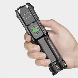 LED Camping Torch Flashlight High Power Rechargeable USB Spotlight Zoom Lantern Built-in Battery For Fishing Outdoor Waterproof