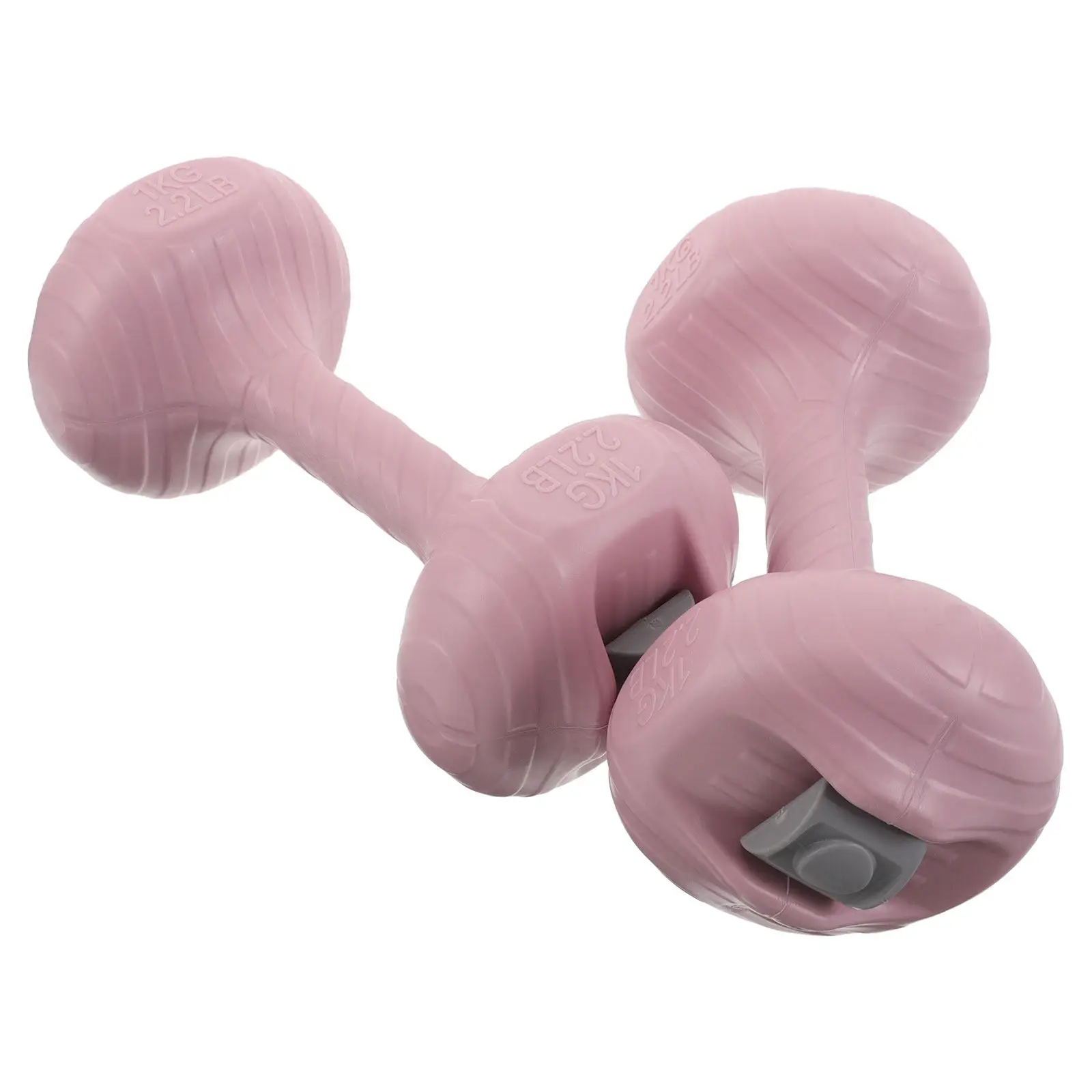 2-個の充填可能な水ダンベル-ピンク-調節可能-1kg-ソフト-ノンスリップ-ポータブル-フィットネス-ウェイト-ホームジム-ワークアウト-トレーニング-ギア