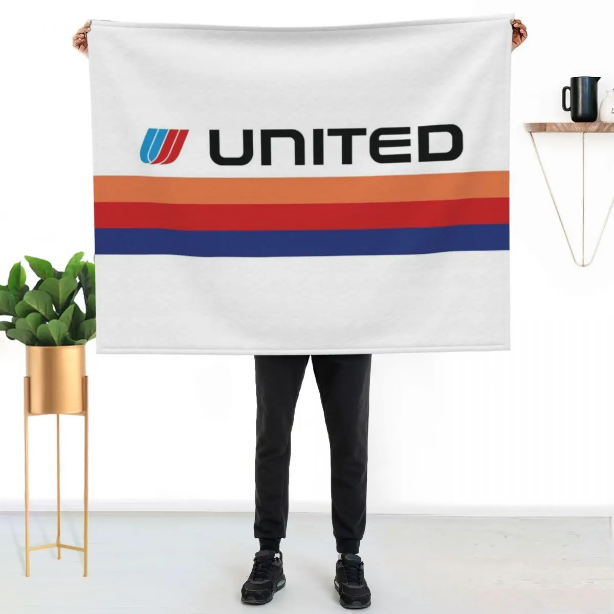 United Airlines Saul Bass Livery Throw Blanket warm winter Luxury Brand Nap Quilt Winter beds Hairys Blankets