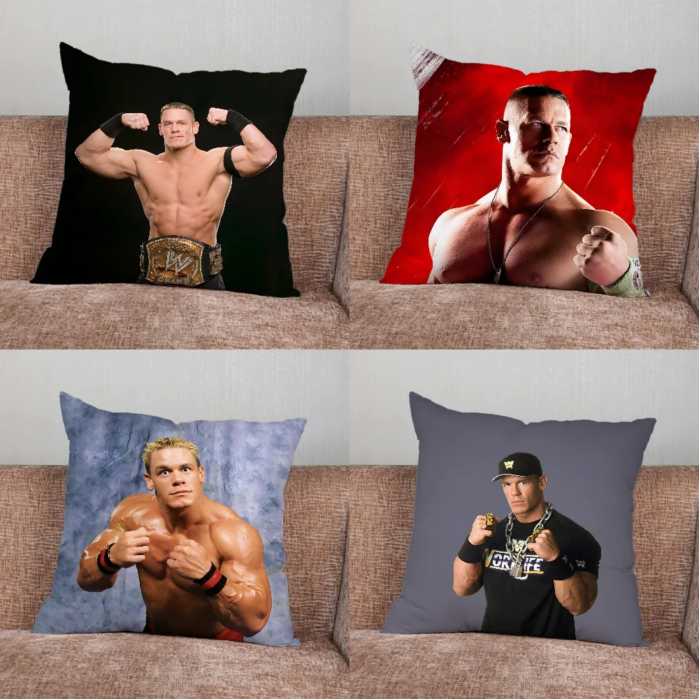 J-John C-Cena Pillow Case For Home Bedroom Car Office Decoration Living Room Sofa Cushion Cover Suitable