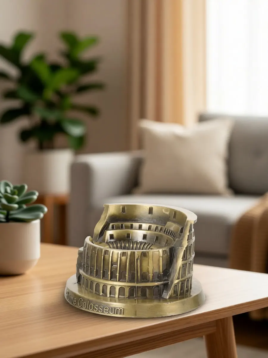 Exquisite Roman Architecture Sculpture Colosseum Design Desktop Decor Home Office Decor Party Table Adornment European Style