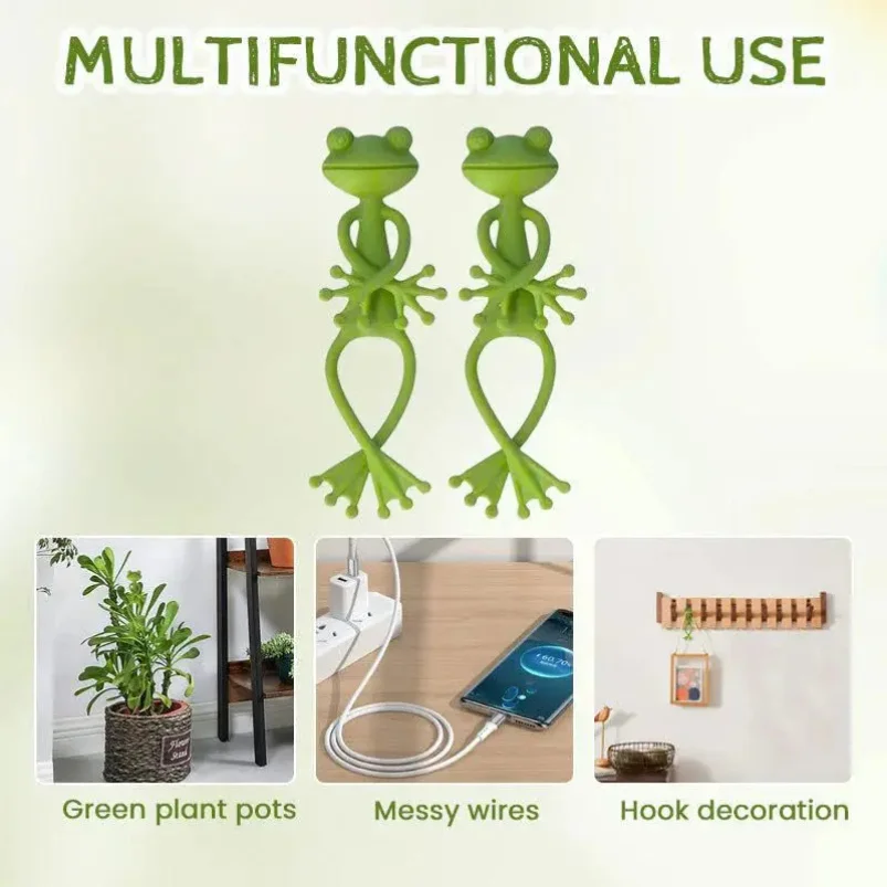 13cm Frog Shaped Reusable Cable Wire Tie Cute Decorative Twist Bendable Garden Plant Support Adjustable Flexible Clip for Stem