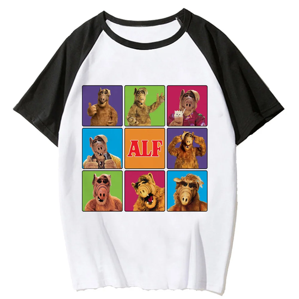 Alf Alien t-shirts women harajuku comic top girl Japanese graphic designer clothing