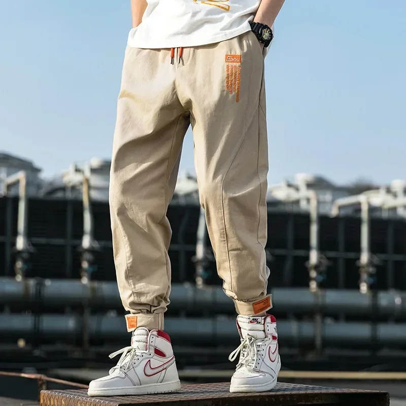 TPJB New Men's Cargo Pants Harem Harajuku New Streetwear Hip Hop Loose Sport High Street Korean Clothing Letter Print Trousers