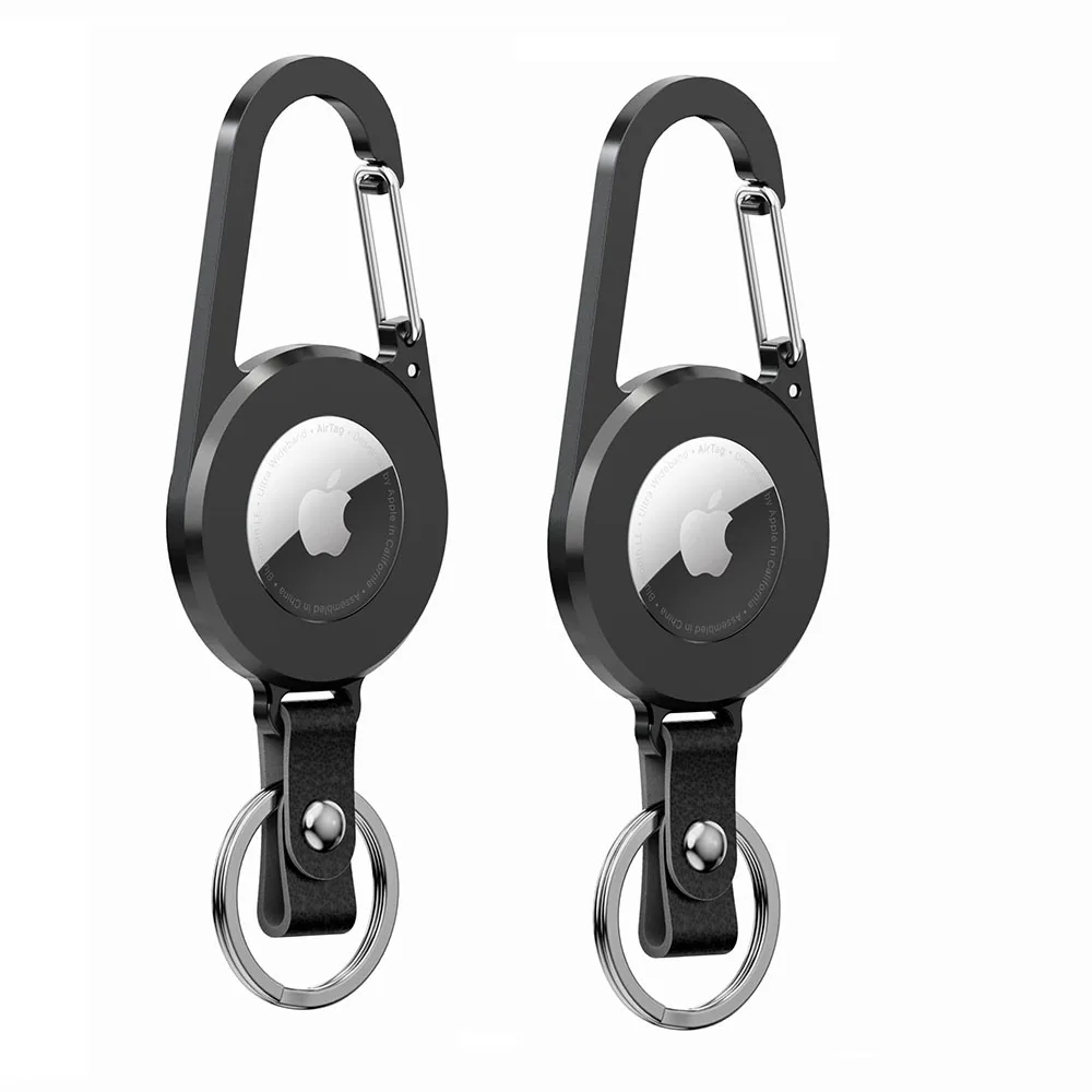 

Eayburst Airtag Keychain Organizer Sturdy Scratch-Resistant Air Tag Holder with Leather Carabiner Keychain for Apple AirTag Case