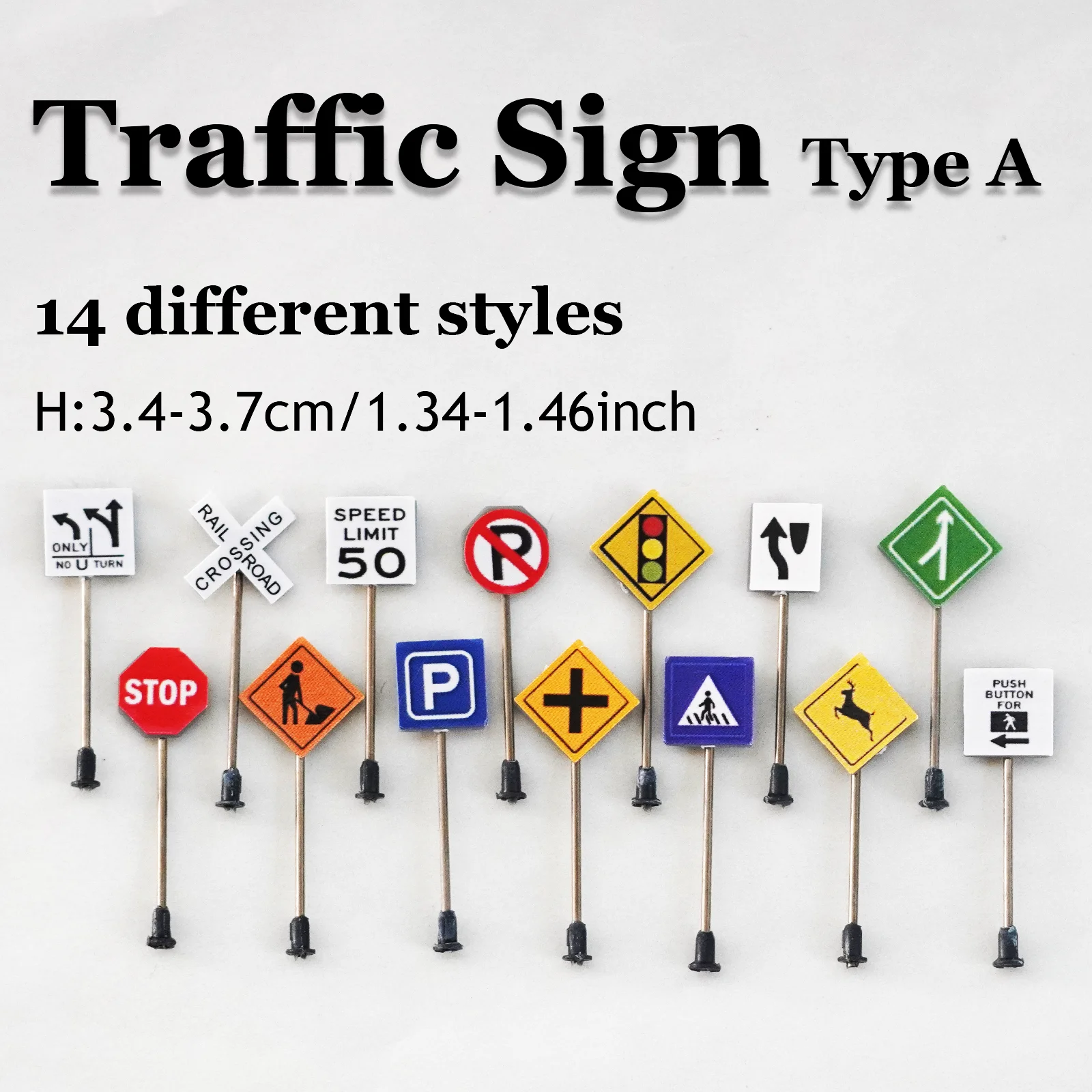 1SET Miniature Traffic Road Signs Diy Model Making Toys for Sand Table Building Street Scene Layout/Diorama/Birthday Gift