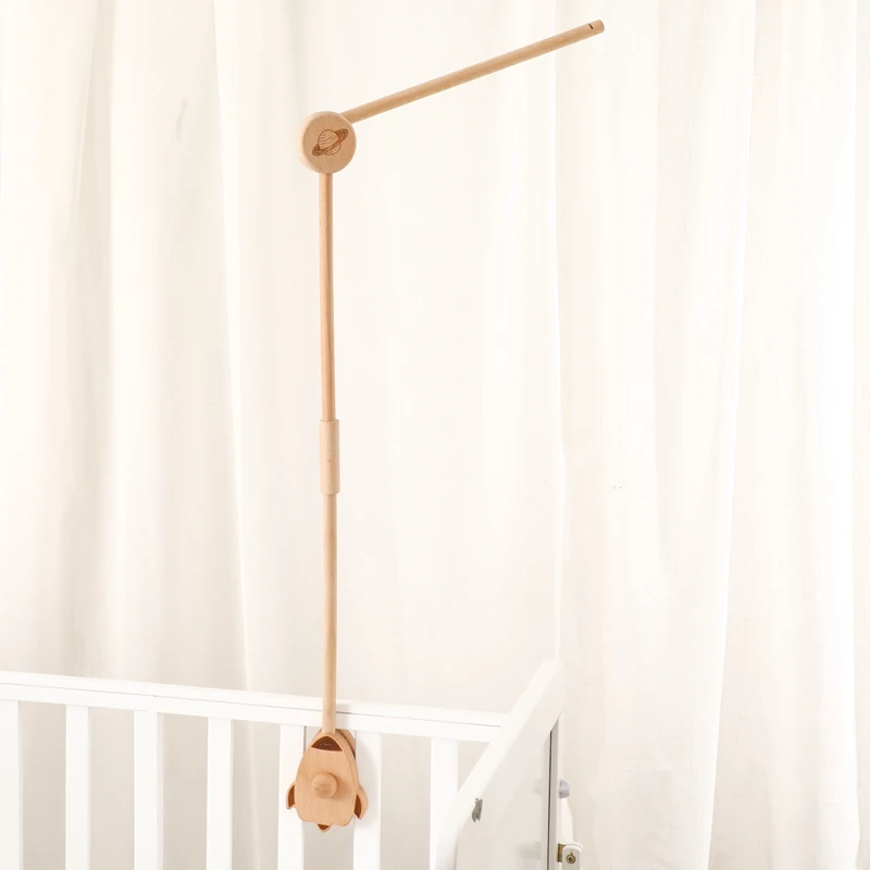 

Baby Wooden Bed Bell Bracket Mobile Hanging Rattles Bracket Toys Hanger Baby Crib Mobile Bed Bell Wood Toys Holder Arm Bracket