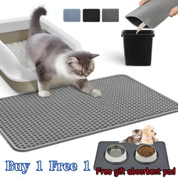 Cat Litter Mat Water Urine Proof Double Layer Pet Foldable Cat Litter Trapping  Pet Carpet Bed Pads For Cats Pet Clean Supplies